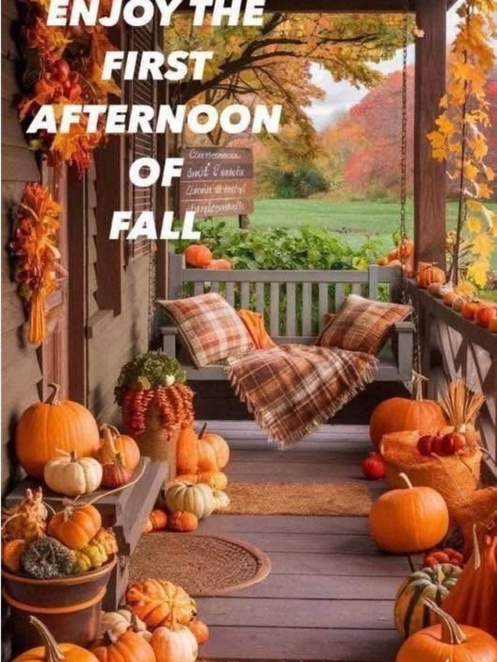 Plaid Orange Fall Throw Blanket and Pillow Set - Cozy Porch Accent